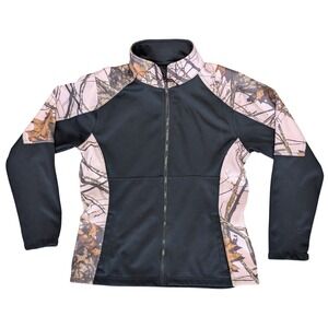 Yukon Gear Medium Black Zip Up Pink Camo Panel Utility Jacket‎